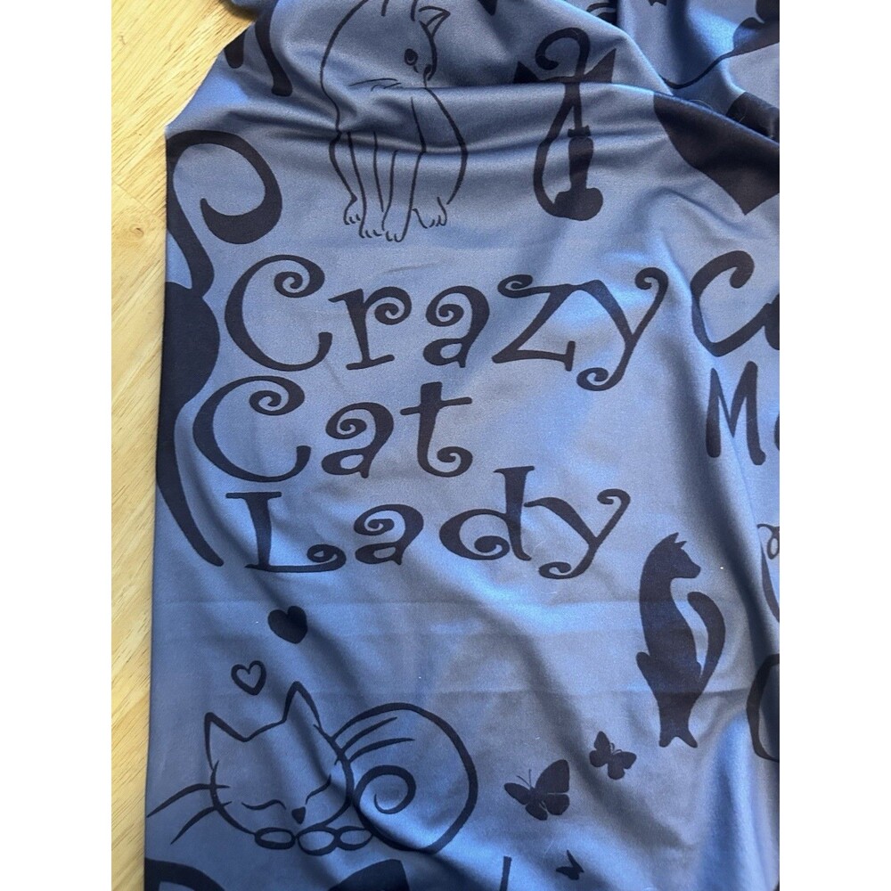 Cat Mom Lounge Pants Gray Black Print Stretch Casual Pants Front Pocket Sz L EUC - Picture 13 of 16